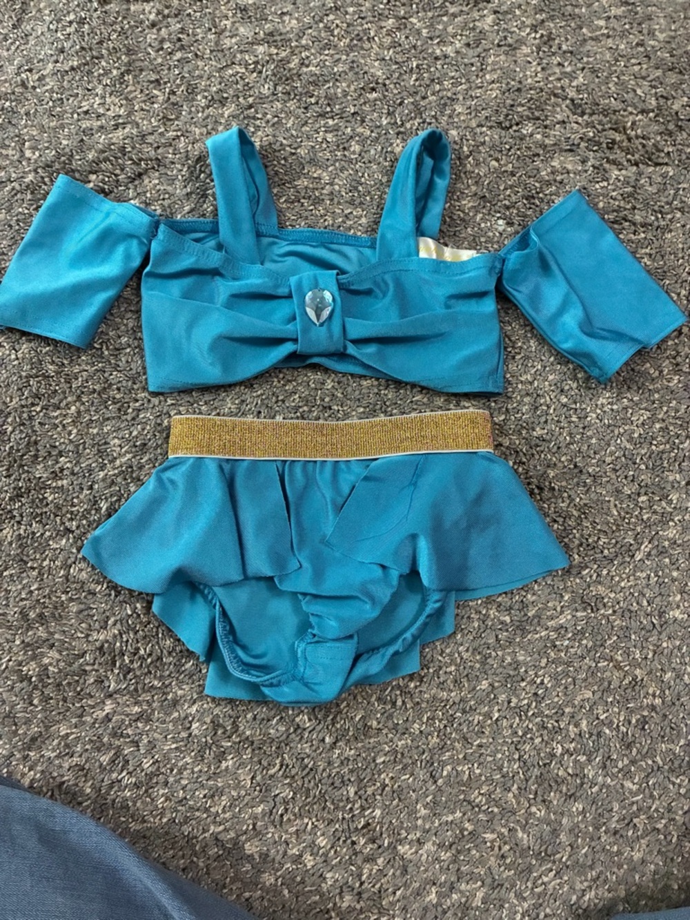 Kids Teal Two-Piece Disney Aladdin Jasmine theme bathing suit